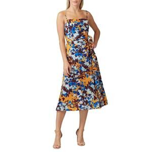Prabal Gurung Collective Ochre Formal Side Ruffle Midi Dress Womens Size 6